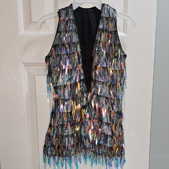 Kids Multicolor Sequin Vest - Picture 2 of 16